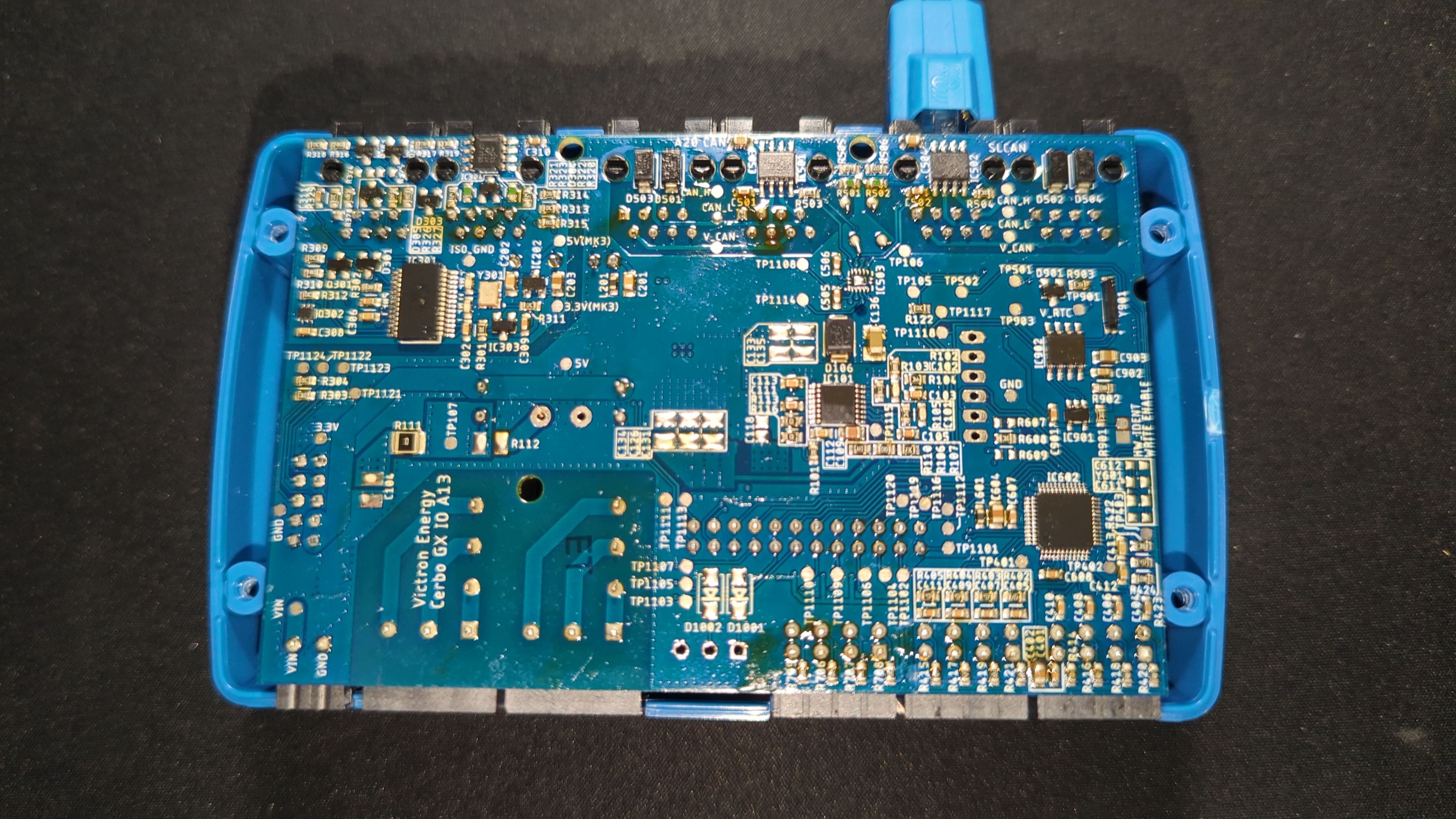 The ioboard from the backside after removing the back cover